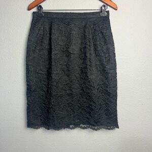 Black Lace Whimsigoth Skirt Pencil Style Punk Rock EMO Party Cocktail Edgy Sz 12
